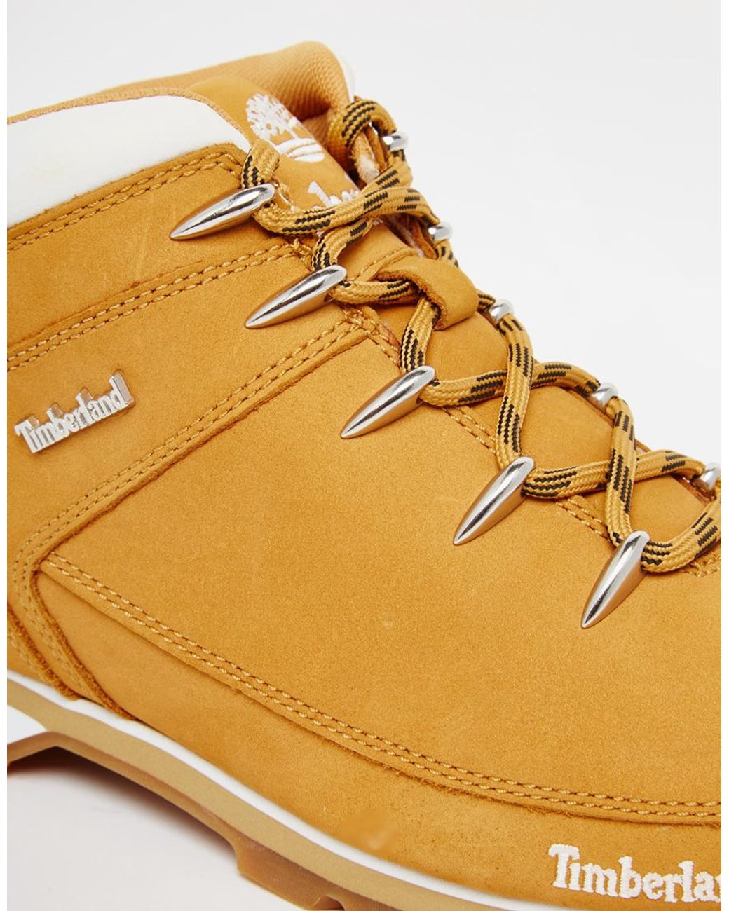Timberland Euro Hiker Boots - White Logo | Lyst