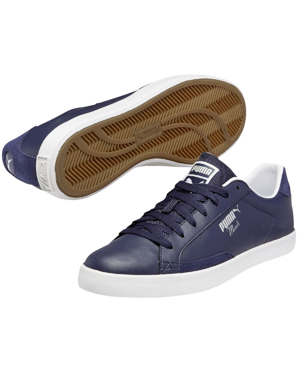 PUMA Leather Match Vulc Modern Trainers in Navy (Blue) for Men | Lyst UK