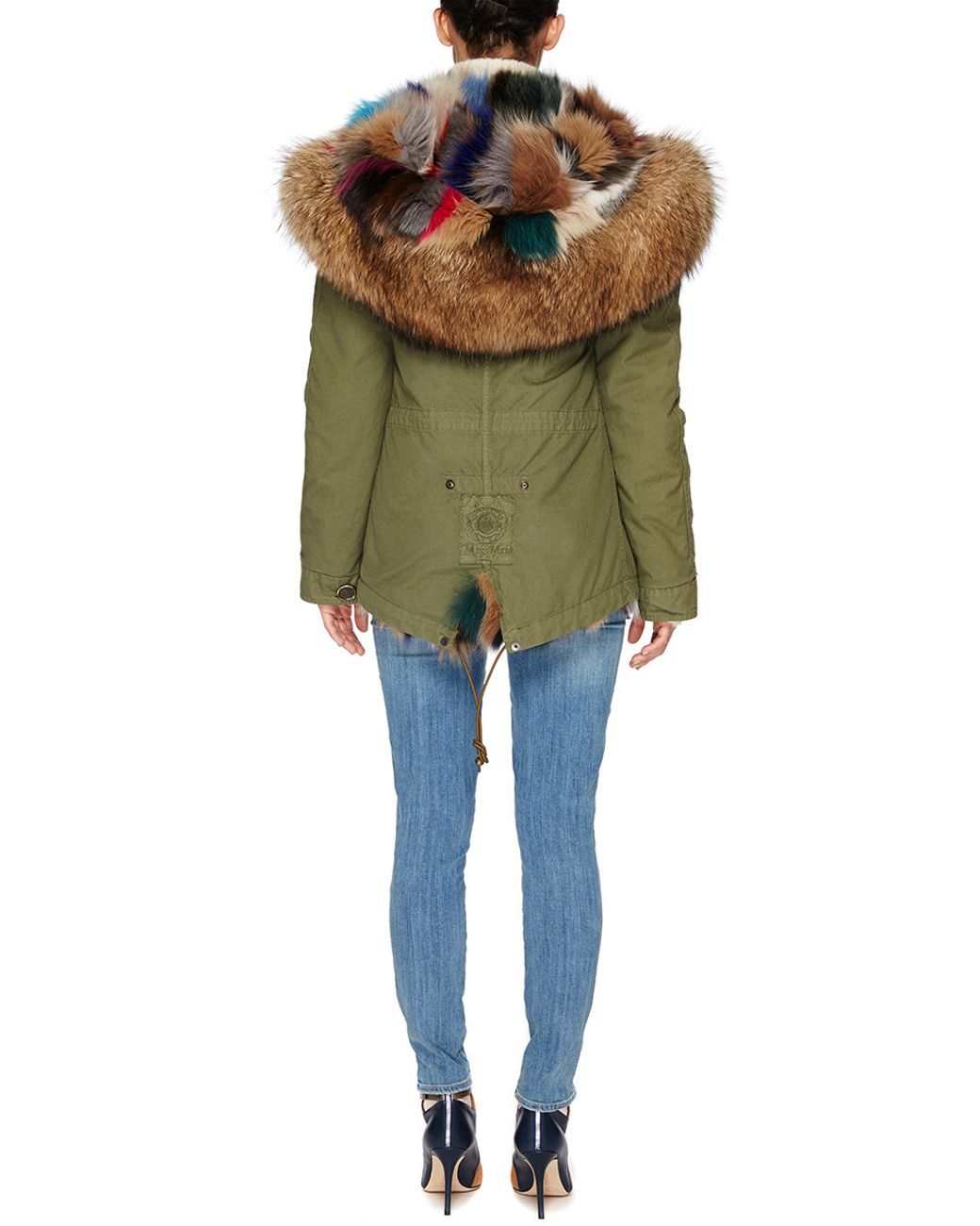 Mr & Mrs Italy Army Patch Fox Fur Lined Mini Parka | Lyst