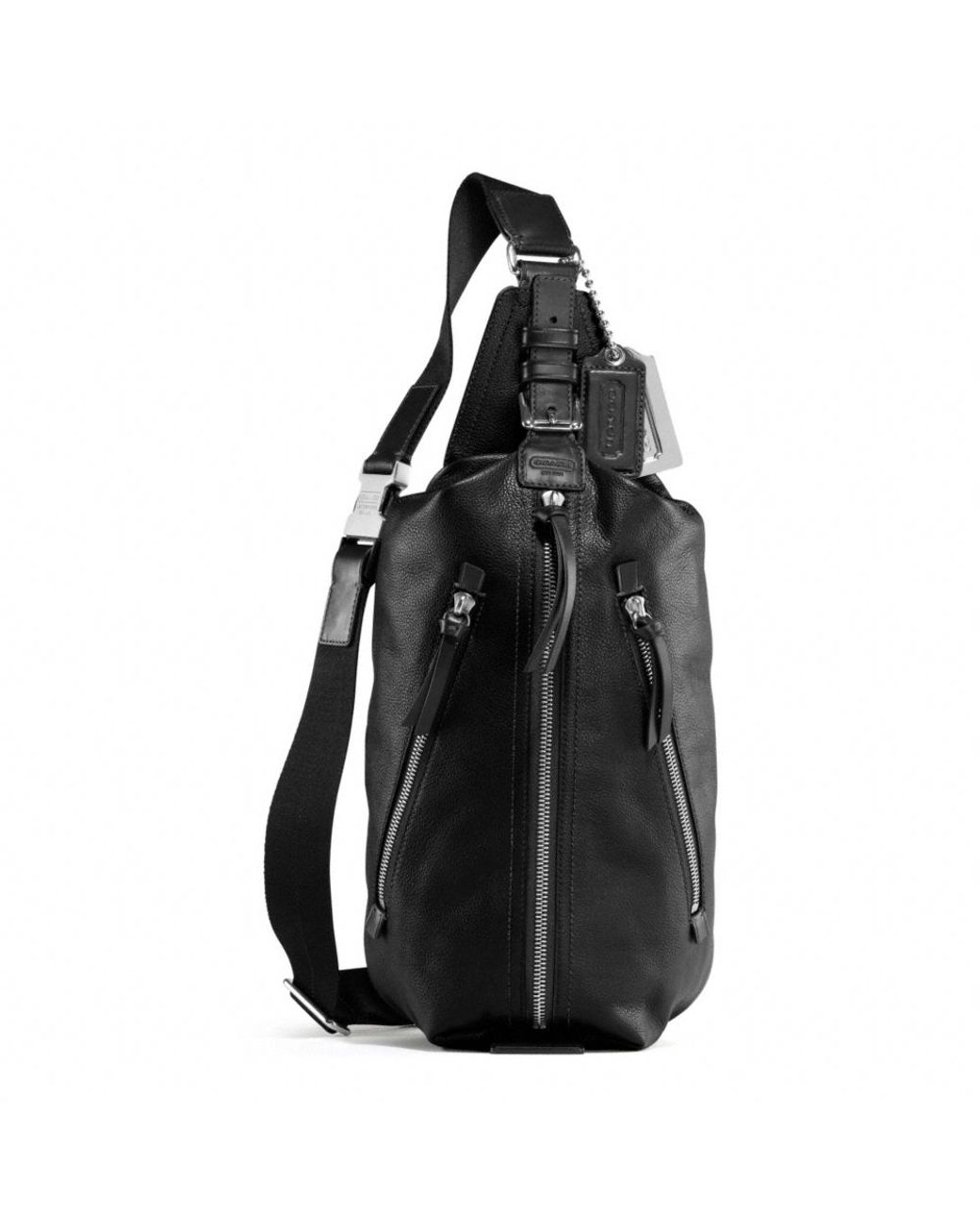 Coach black leather sling bag online
