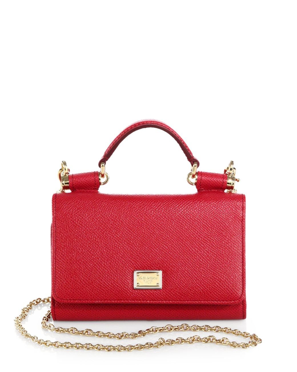 Dolce & Gabbana Miss Sicily Mini Chain Wallet in Red | Lyst