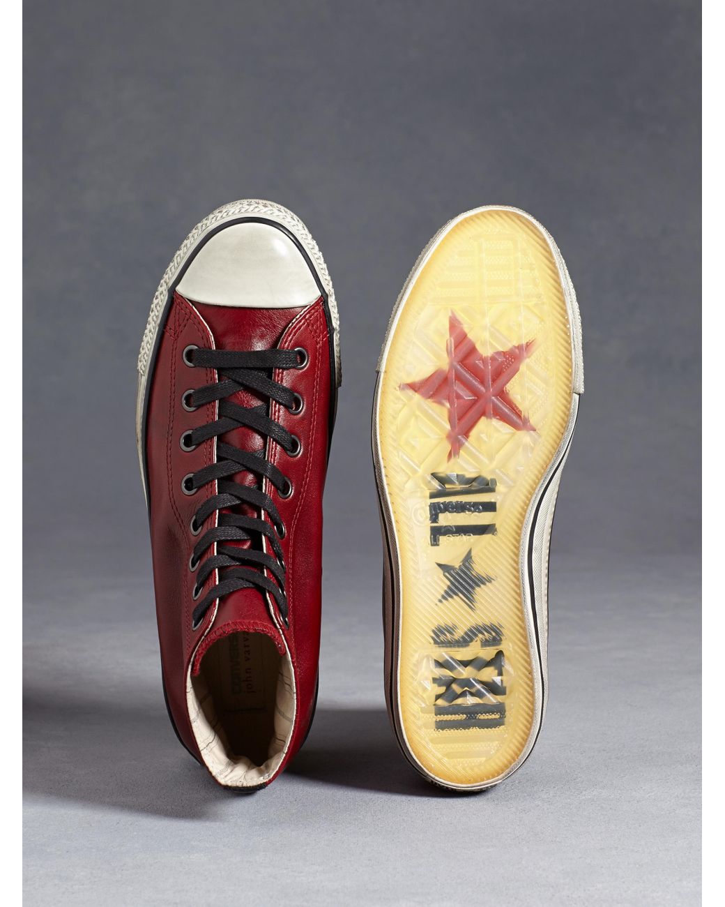 John Varvatos All Star Burnished Leather Chuck Taylor In Oxblood in Red for  Men | Lyst