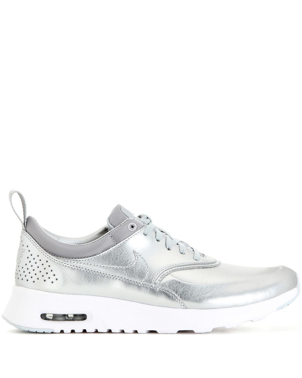 Nike Air Thea Metallic Silver Sneakers | Lyst