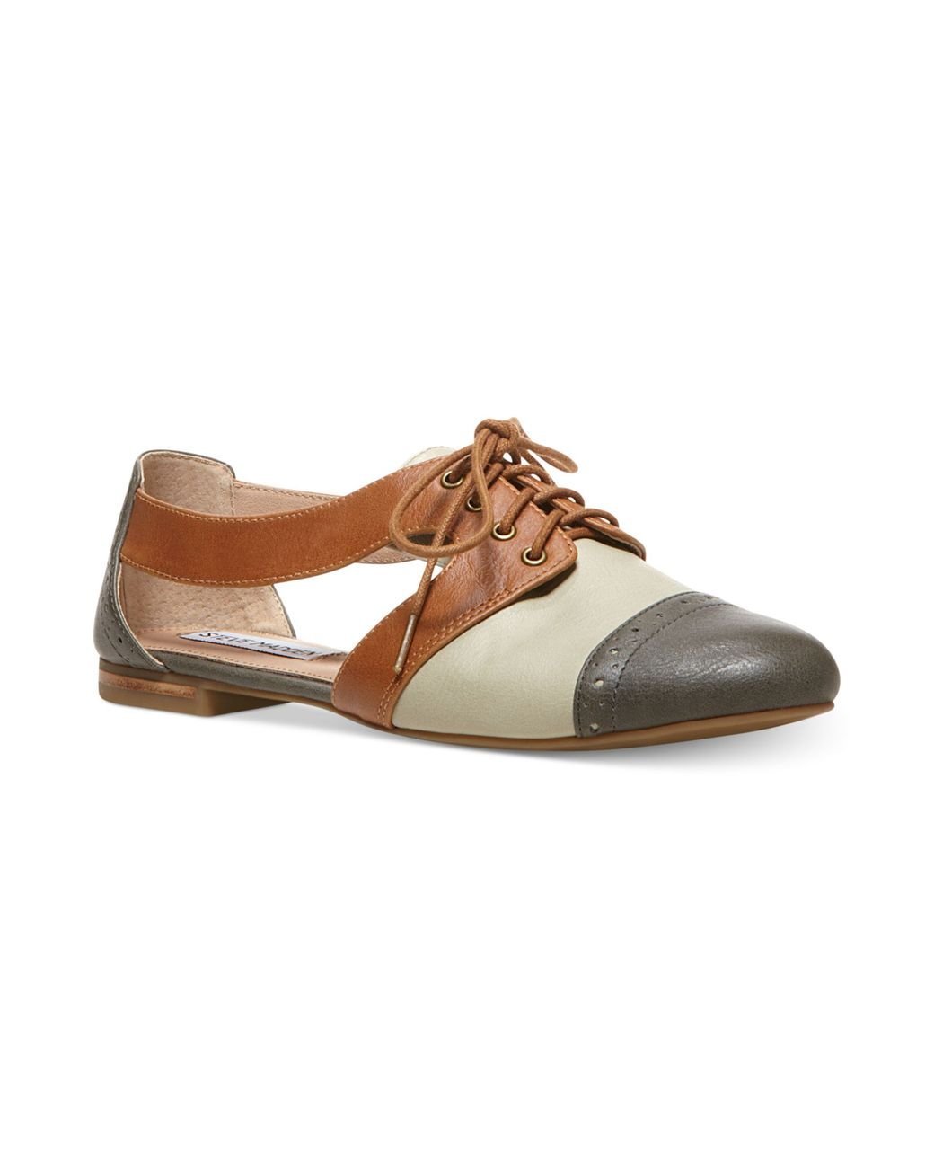 Steve Madden Cori Cut Out Oxford Flats Lyst