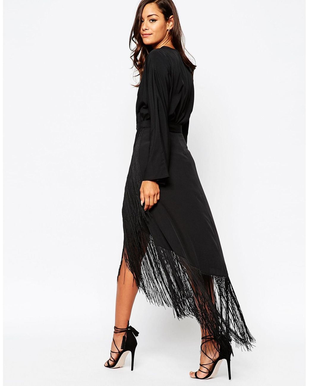 asos black fringe dress ASOS Design - Fringe Detail Mini Dress - Women - Polyester/Cotton - 0 US