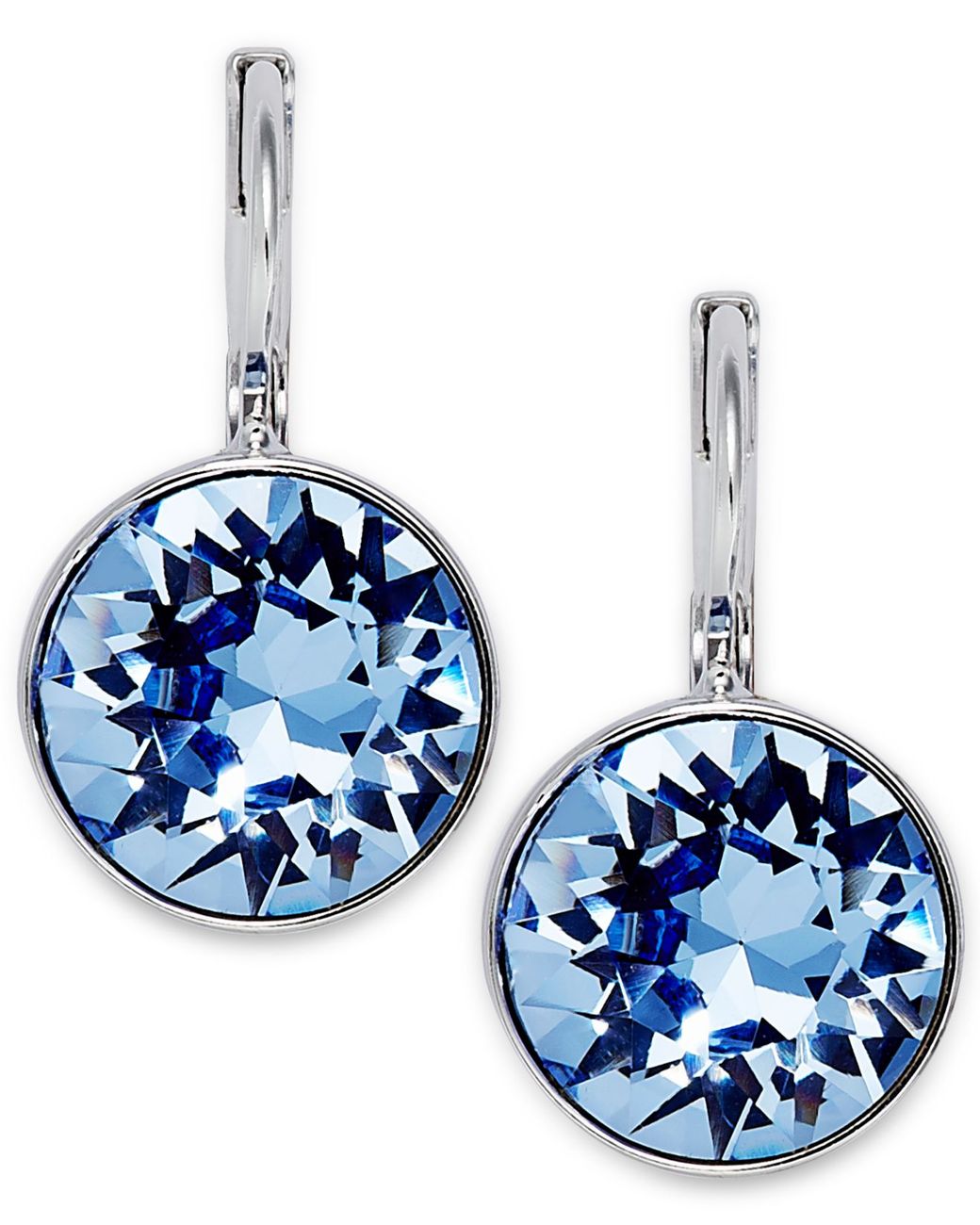 Swarovski Rhodium-Plated Light Sapphire Crystal Drop Earrings in Blue | Lyst