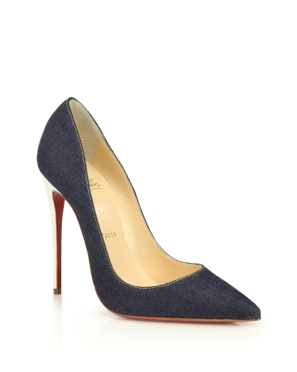 Louboutin denim heels Clearance