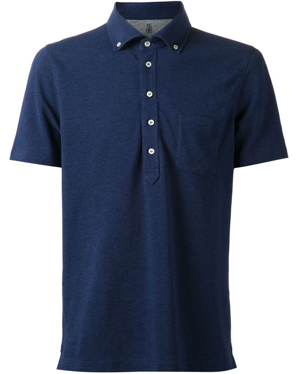 Brunello Cucinelli Button-Down Collar Polo Shirt in Blue for Men | Lyst