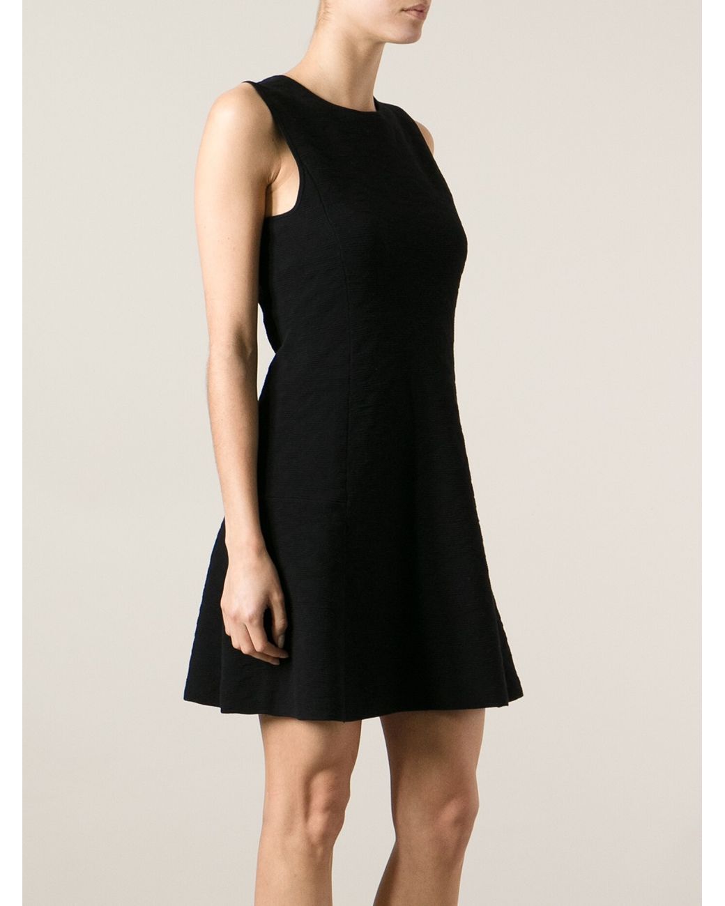 Black sleeveless a line dress online