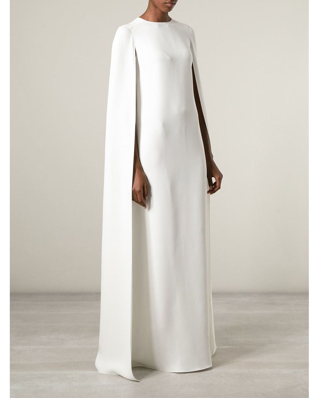Becks med tiden rent Valentino Cape-Style Evening Dress in White | Lyst