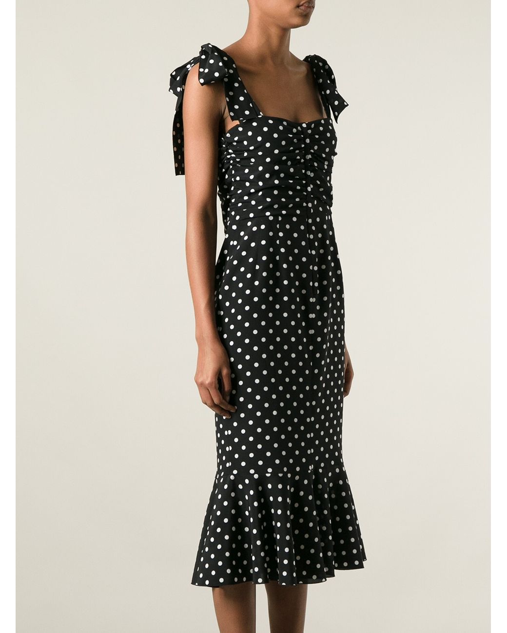 Dolce & Gabbana Polka Dot Dress in Black | Lyst