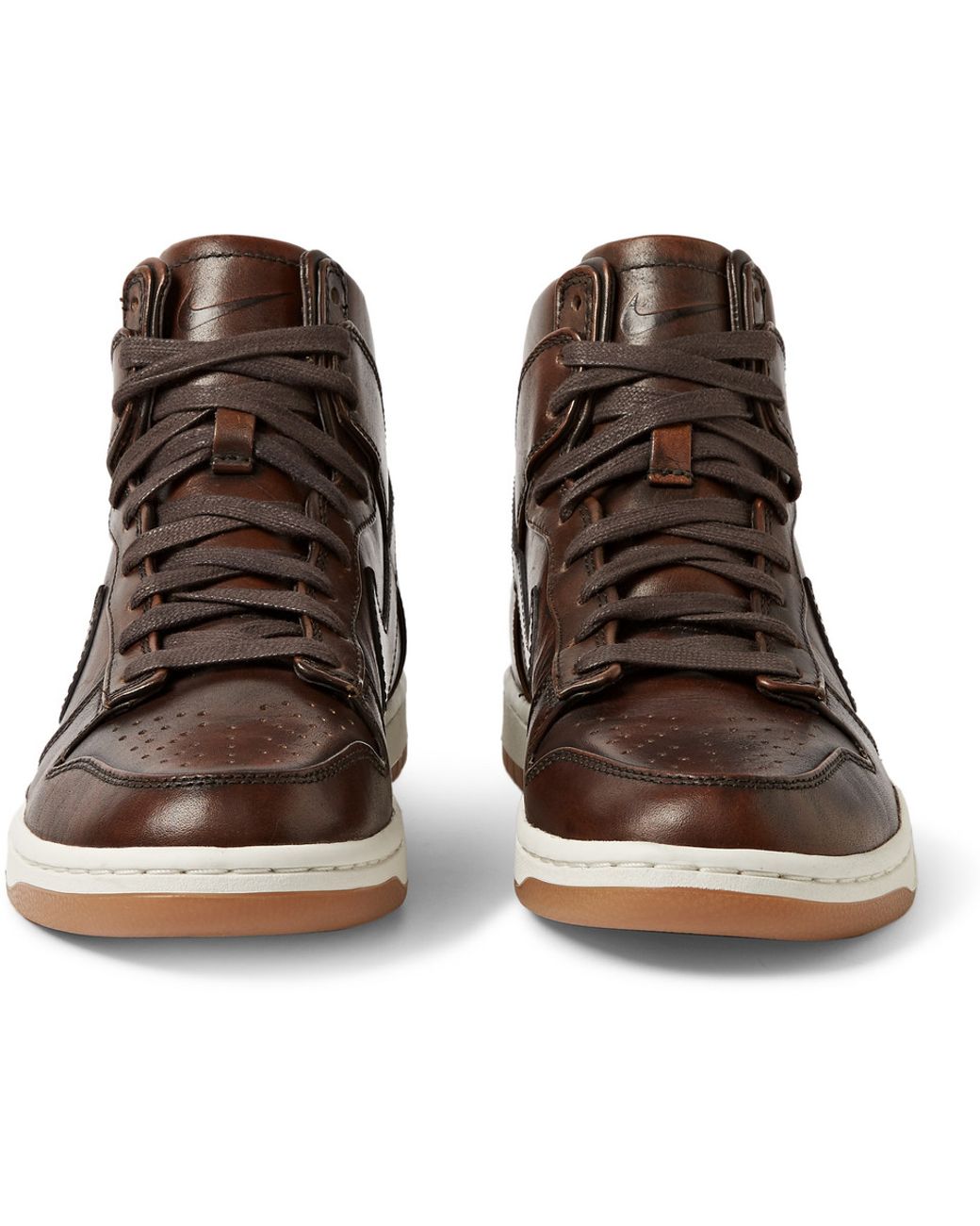 Nike Lab Dunk High Sp Burnished Leather Sneakers in Brown for Men | Lyst