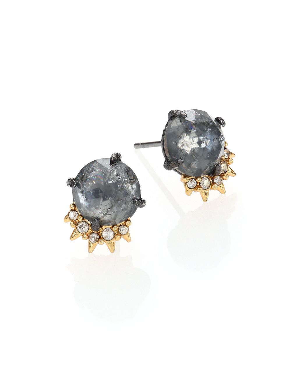 Alexis Bittar Cabochon Spike Crystal Earrings in Metallic | Lyst