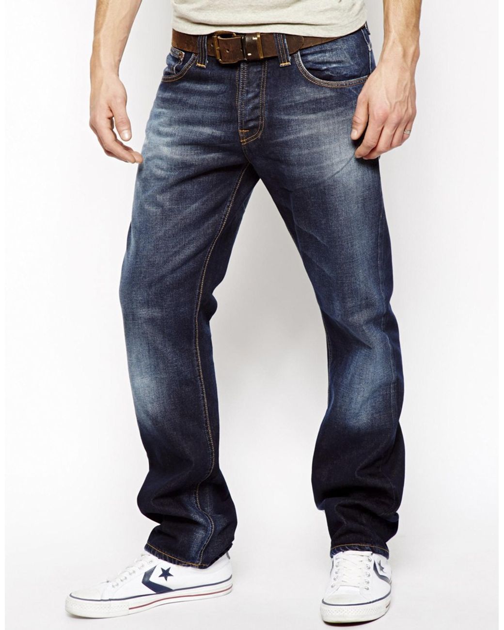 Nudie Jeans Hank Rey Straight Fit Organic Blue for Men | Lyst