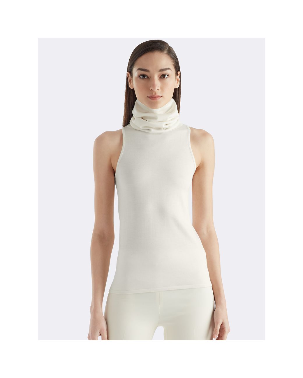 Ralph Lauren Cashmere Sleeveless Turtleneck in Natural Lyst