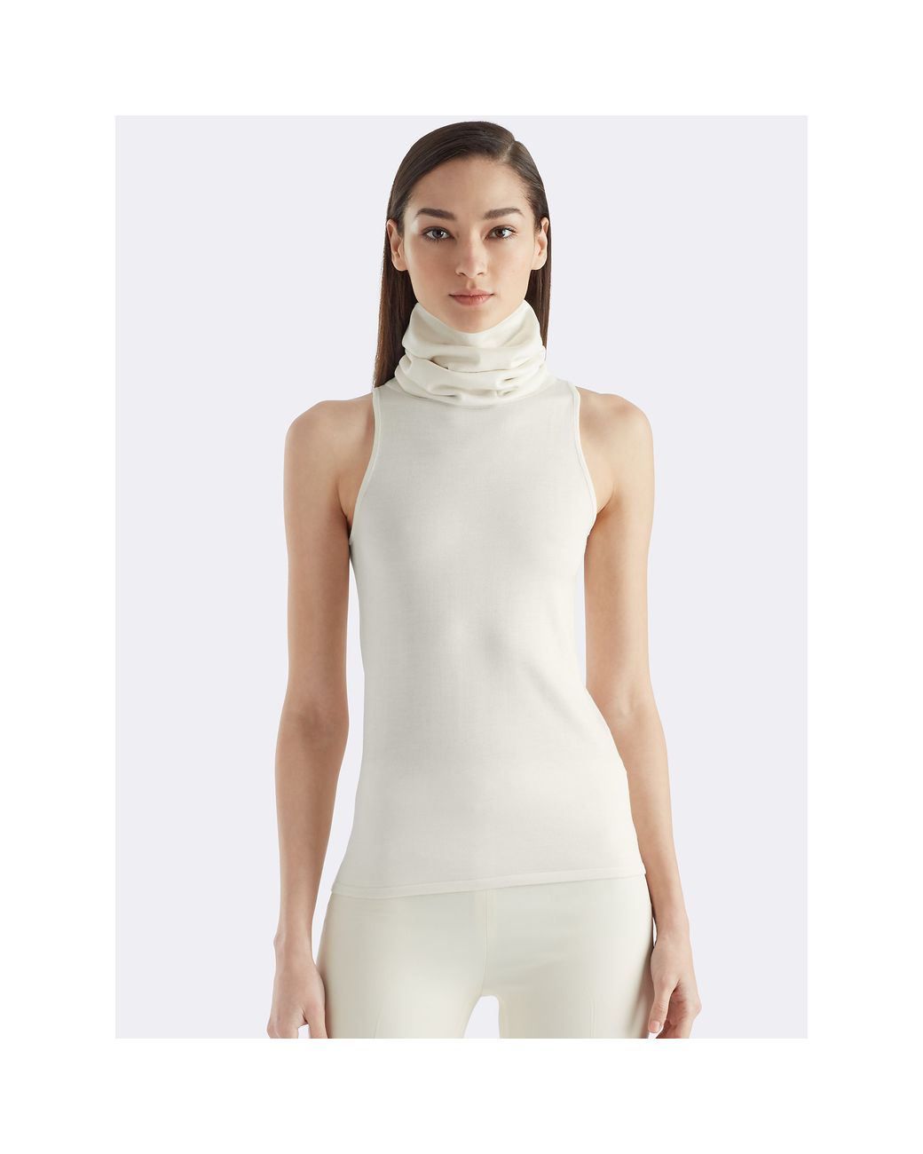 Ralph Lauren Cashmere Sleeveless Turtleneck in Natural | Lyst