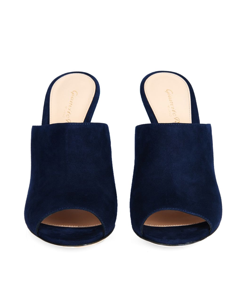 Gianvito Rossi Open Toe Suede Mules in Blue Lyst