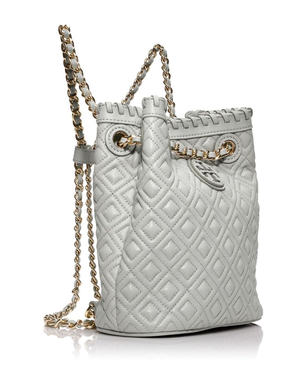 Tory Burch Marion Quilted Small Backpack in Gray Lyst