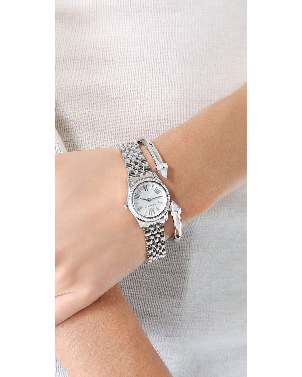 Michael Kors Lexington Watch in Silver (Metallic) | Lyst