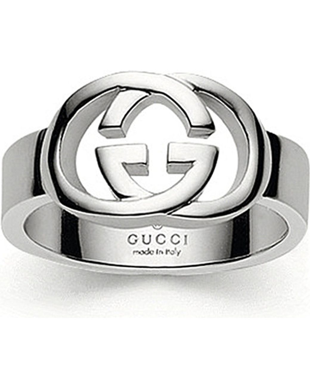 Gucci Interlocking Gg Silver Ring in Metallic | Lyst