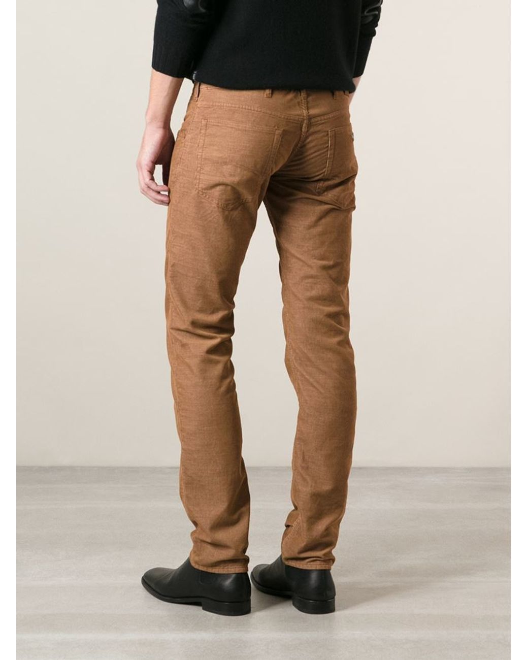 Voorouder Wieg Nauwkeurig Armani Jeans Corduroy Slim Fit Trousers in Brown for Men | Lyst