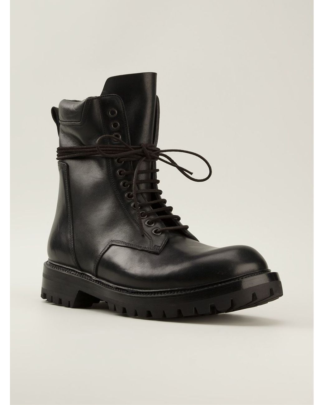 Rick Owens Combat Boots in Black for Men | Lyst UK