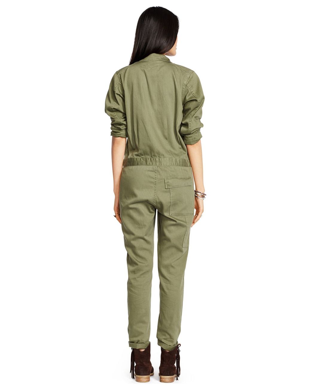 Denim & Supply Ralph Lauren Button-front Jumpsuit in Green | Lyst