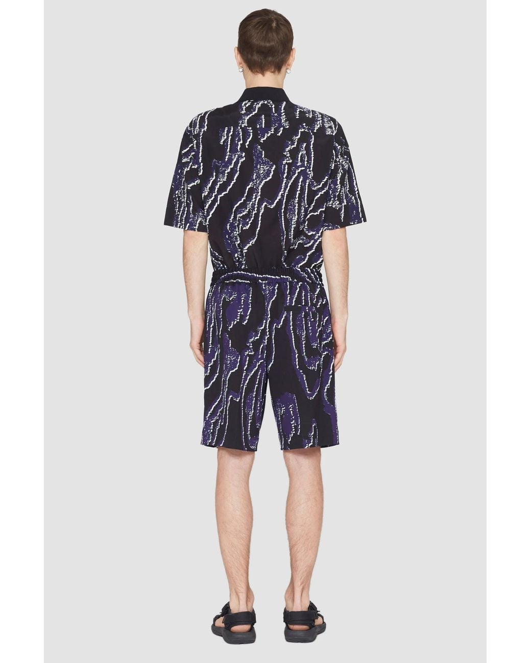 3.1 Phillip Lim Blue Printed Pull-On Short for men
