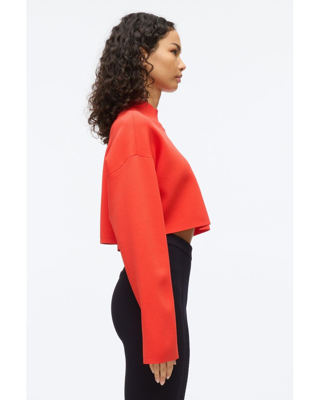 3.1 Phillip Lim Blue Compact Rib Cropped Turtle Neck