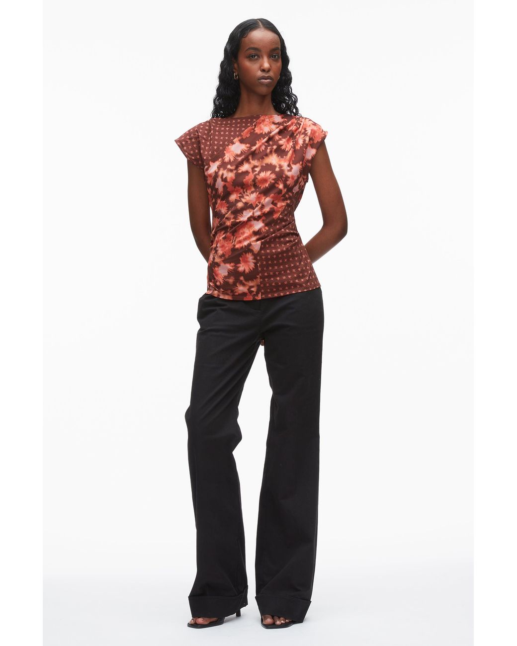 3.1 Phillip Lim Blue Desert Floral Patchwork Top