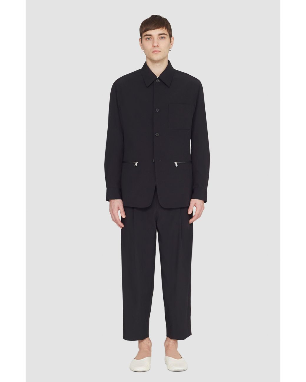 3.1 Phillip Lim Blue Wool Blend Coach Jacket for men