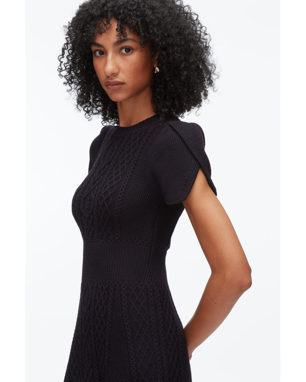 3.1 Phillip Lim White Cable Mix Tulip Dress