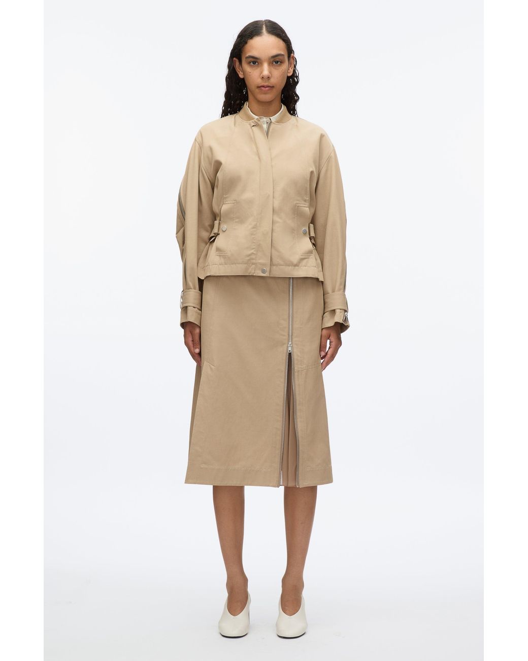 3.1 Phillip Lim Black Zip Cocoon Back Bomber Jacket