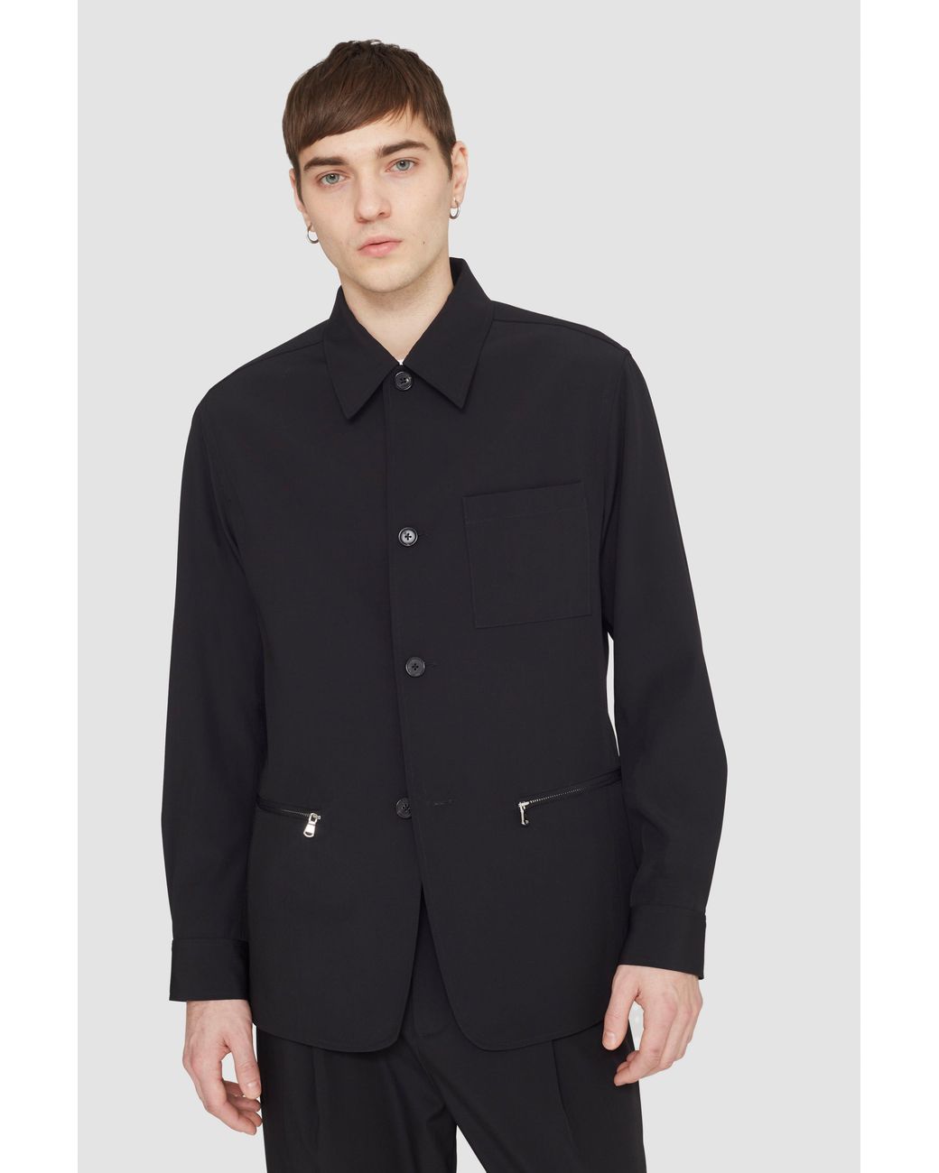 3.1 Phillip Lim Blue Wool Blend Coach Jacket for men