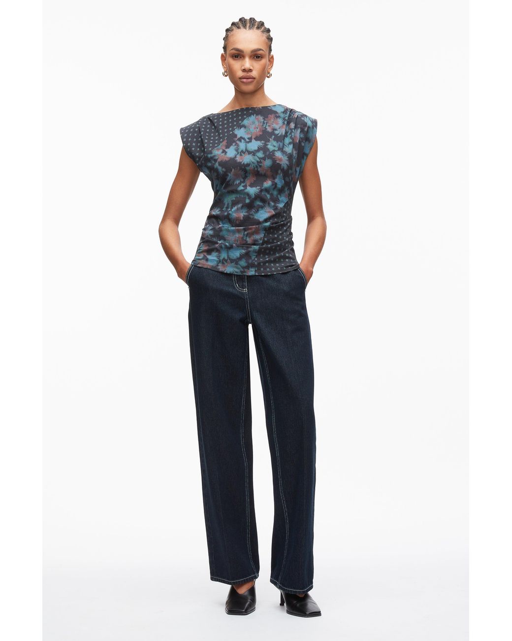 3.1 Phillip Lim Blue Desert Floral Patchwork Top