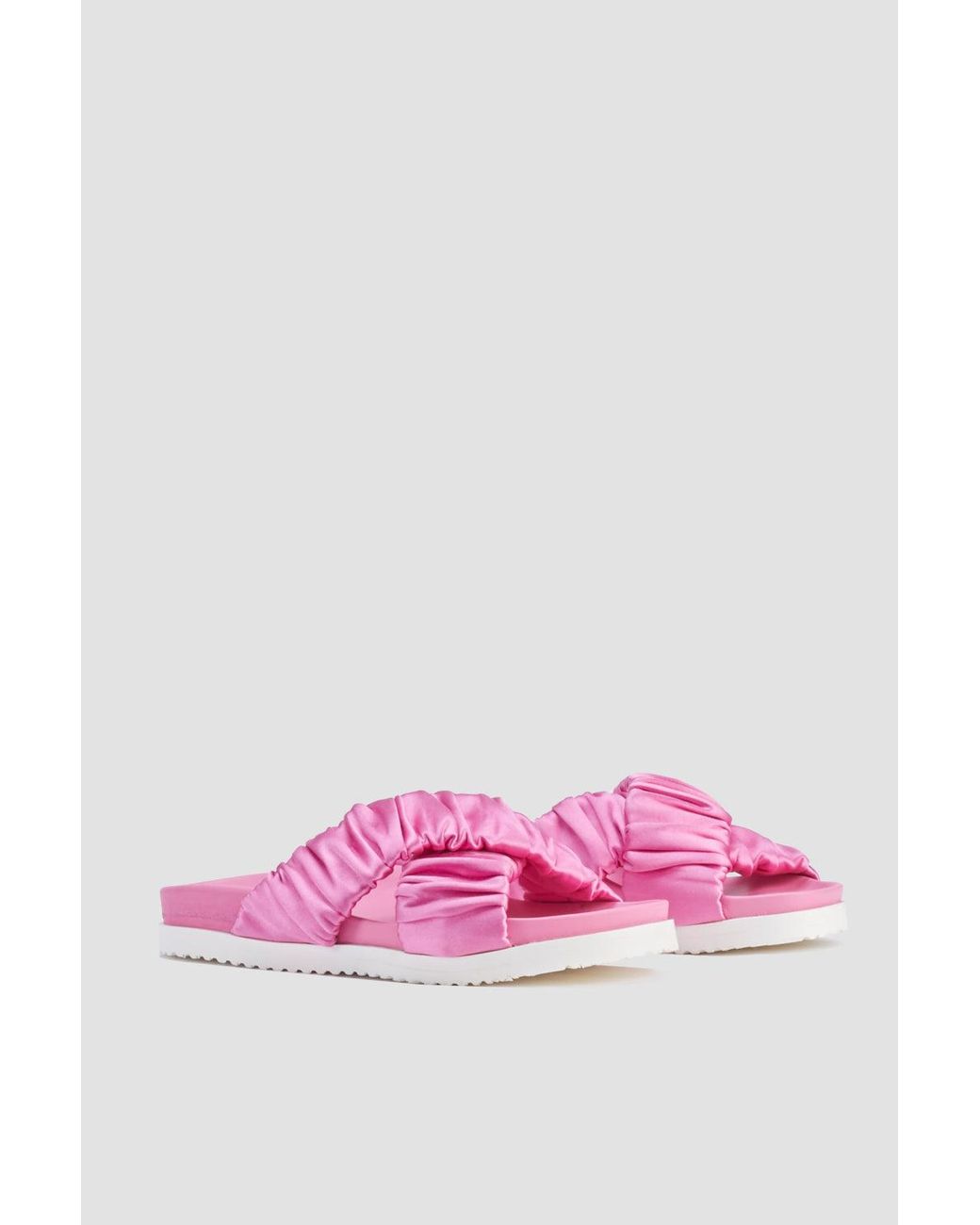 3.1 Phillip Lim Pink Crossover Satin Pool Slide