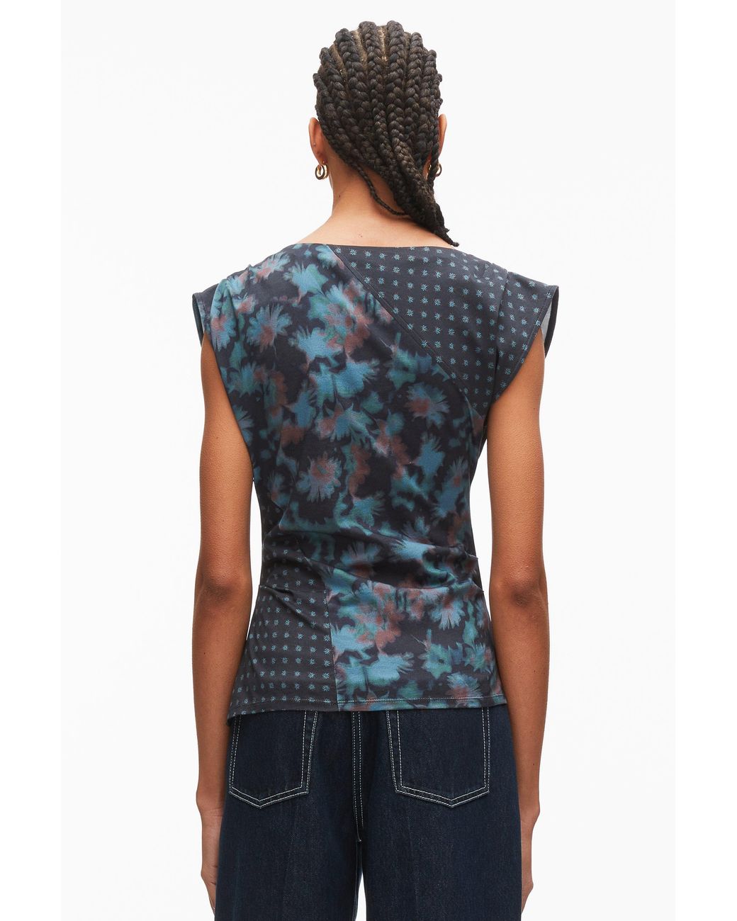 3.1 Phillip Lim Blue Desert Floral Patchwork Top