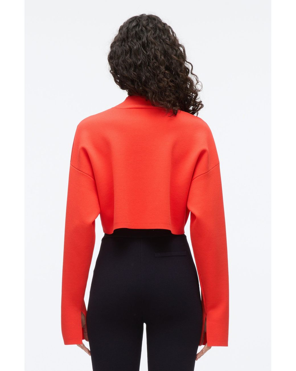 3.1 Phillip Lim Blue Compact Rib Cropped Turtle Neck