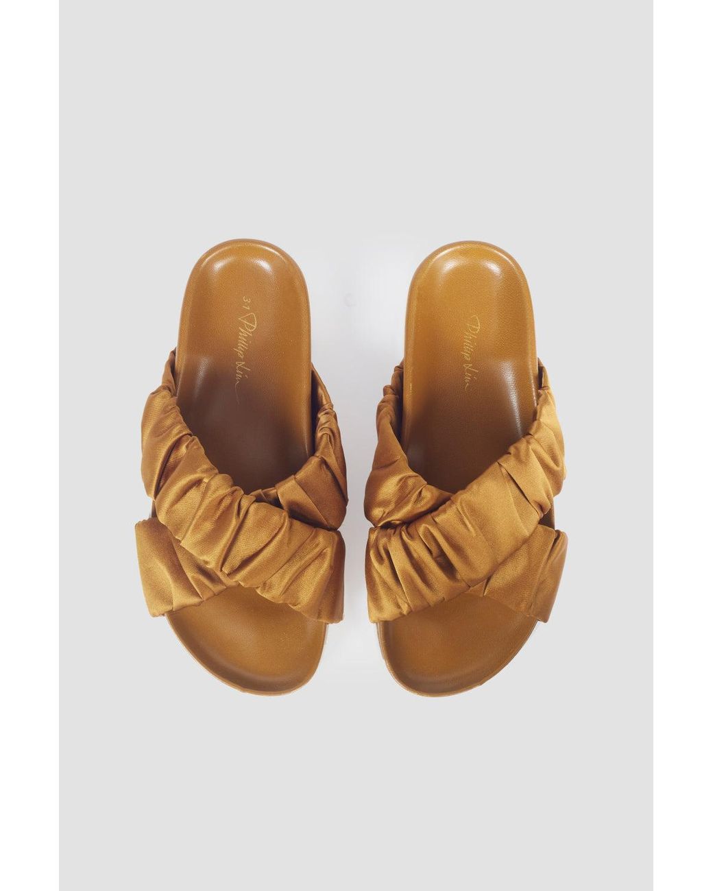 3.1 Phillip Lim Pink Crossover Satin Pool Slide