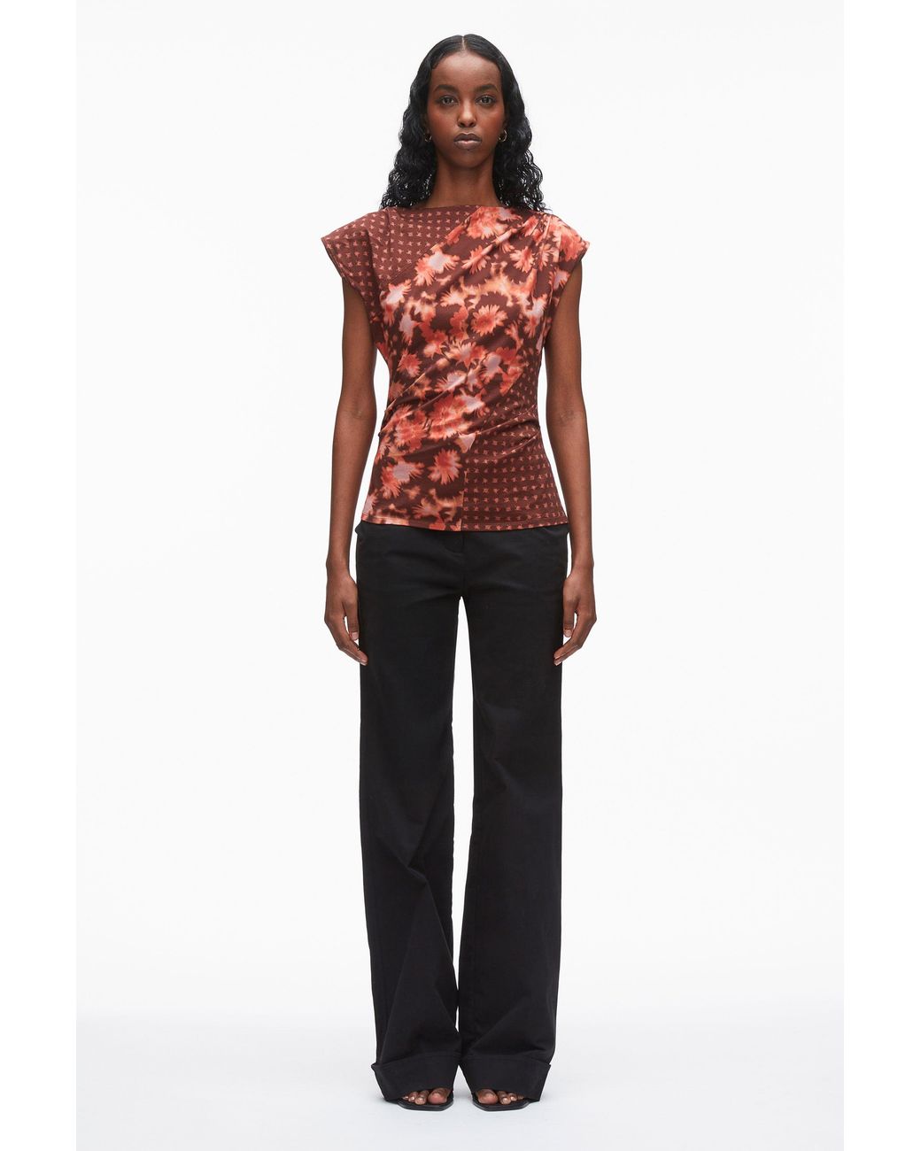 3.1 Phillip Lim Blue Desert Floral Patchwork Top