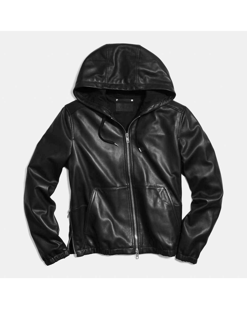 coach leather trainer jacket