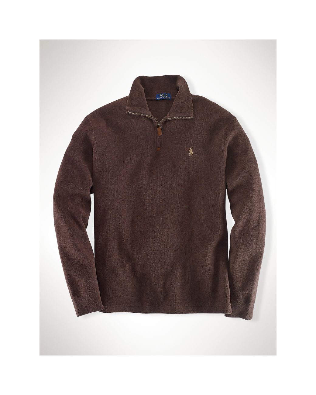 Polo Ralph Lauren French-Rib Half-Zip Pullover in Brown for Men | Lyst
