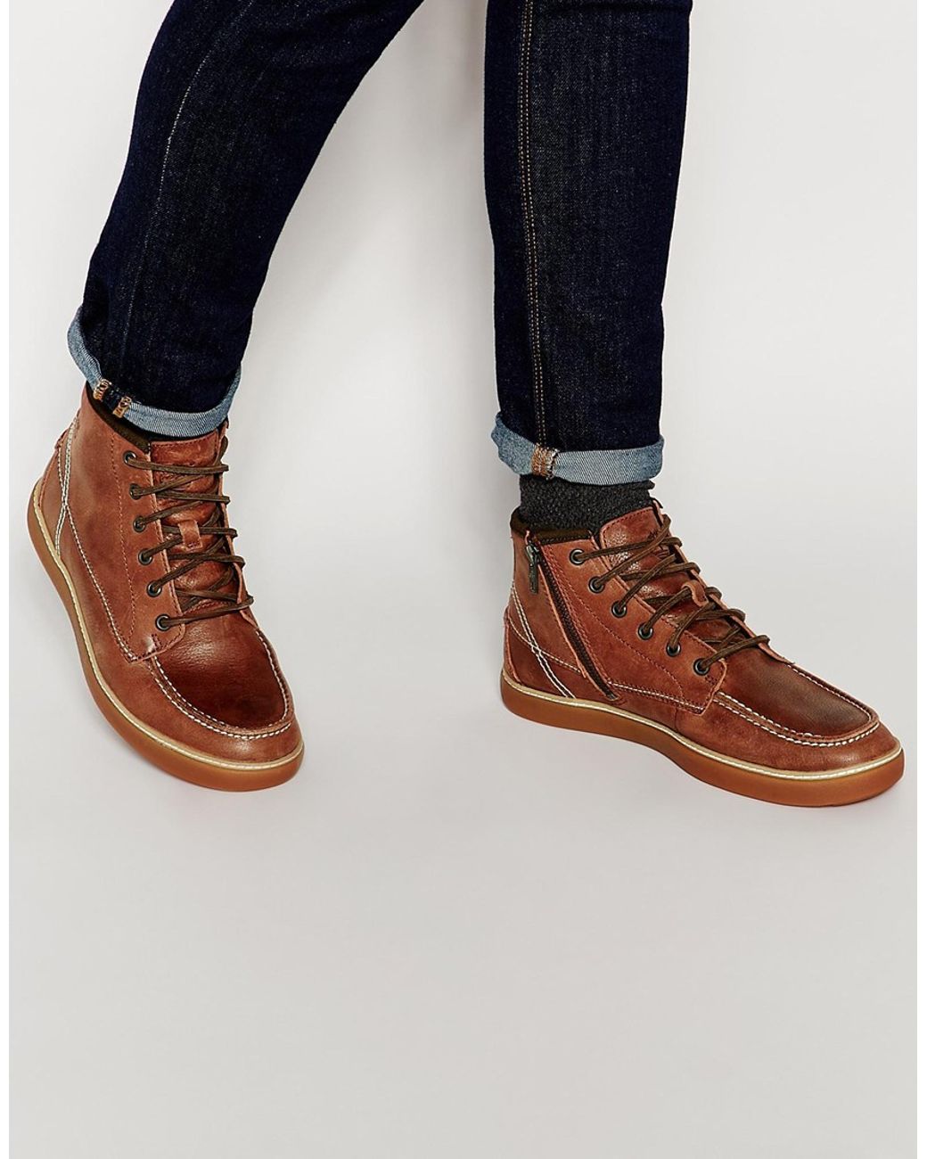 Timberland Hudston Moc Toe Chukka Boots in Brown for Men | Lyst