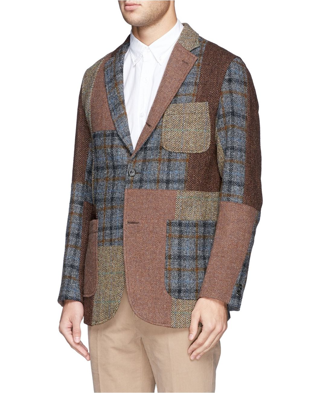 Patchwork blazer mens hot sale