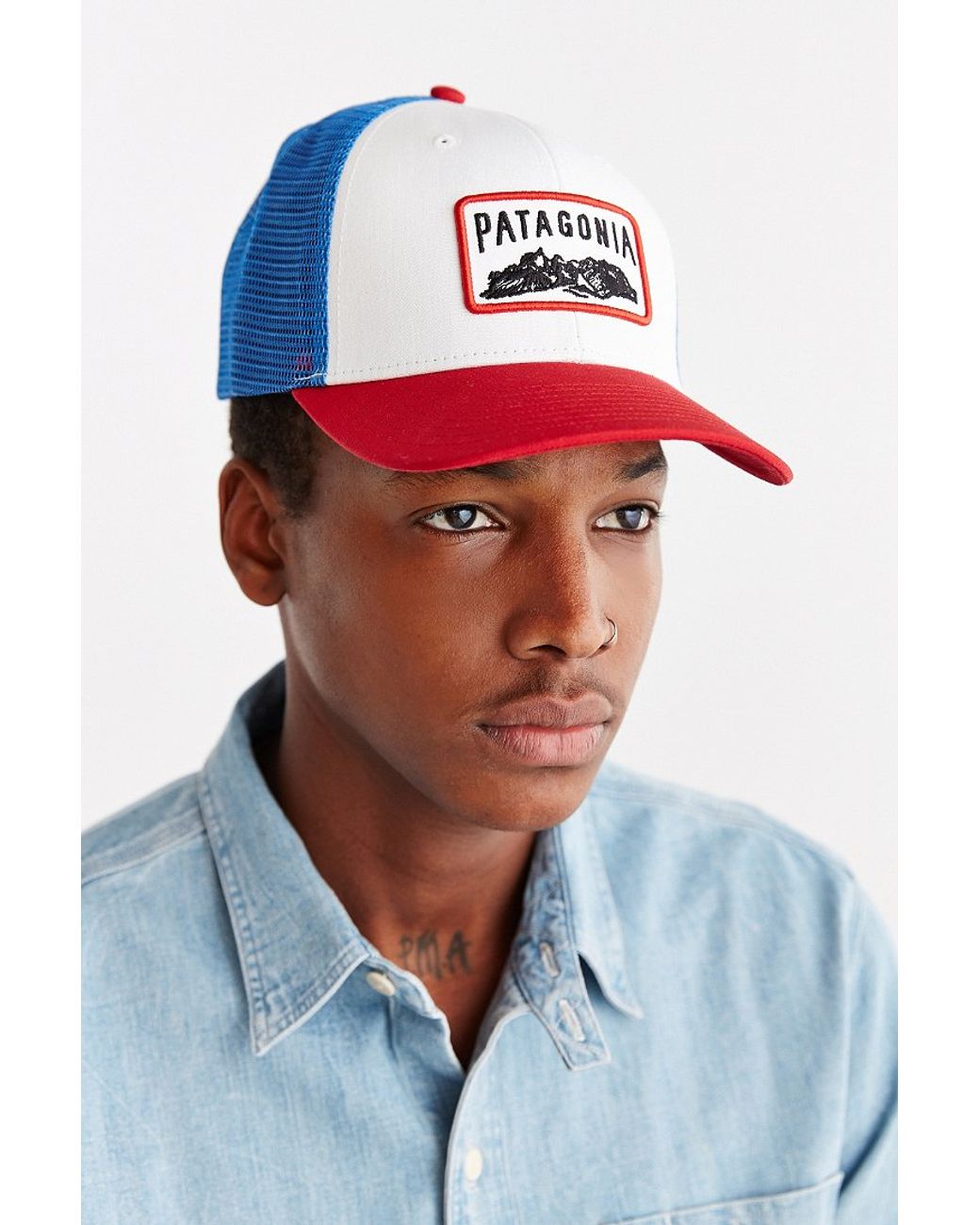 Red white and blue patagonia hat deals