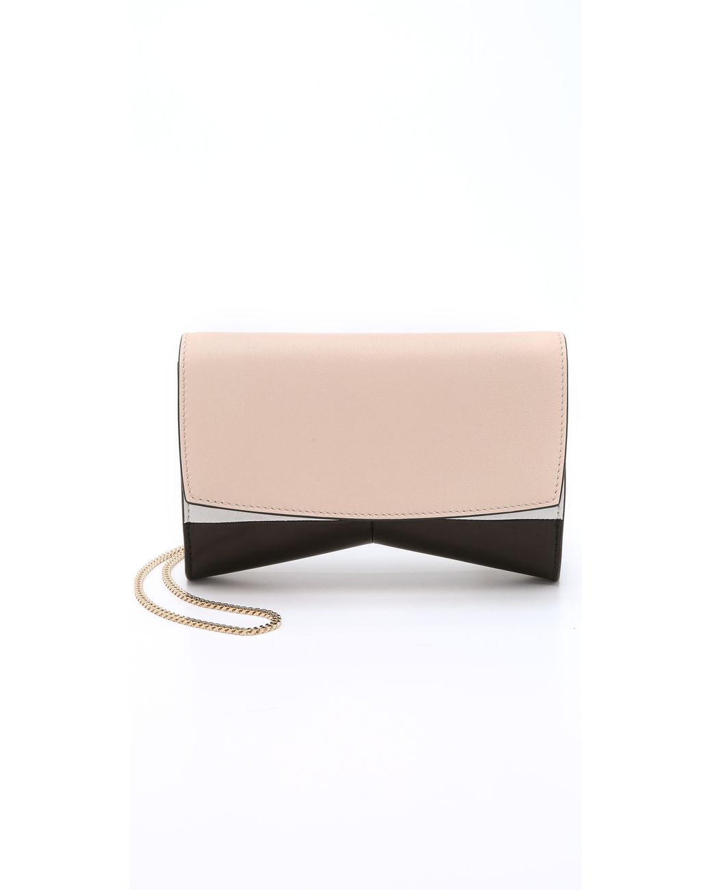 Annie's Finds Camel Leather Foldover Crossbody Clutch with Ruffle