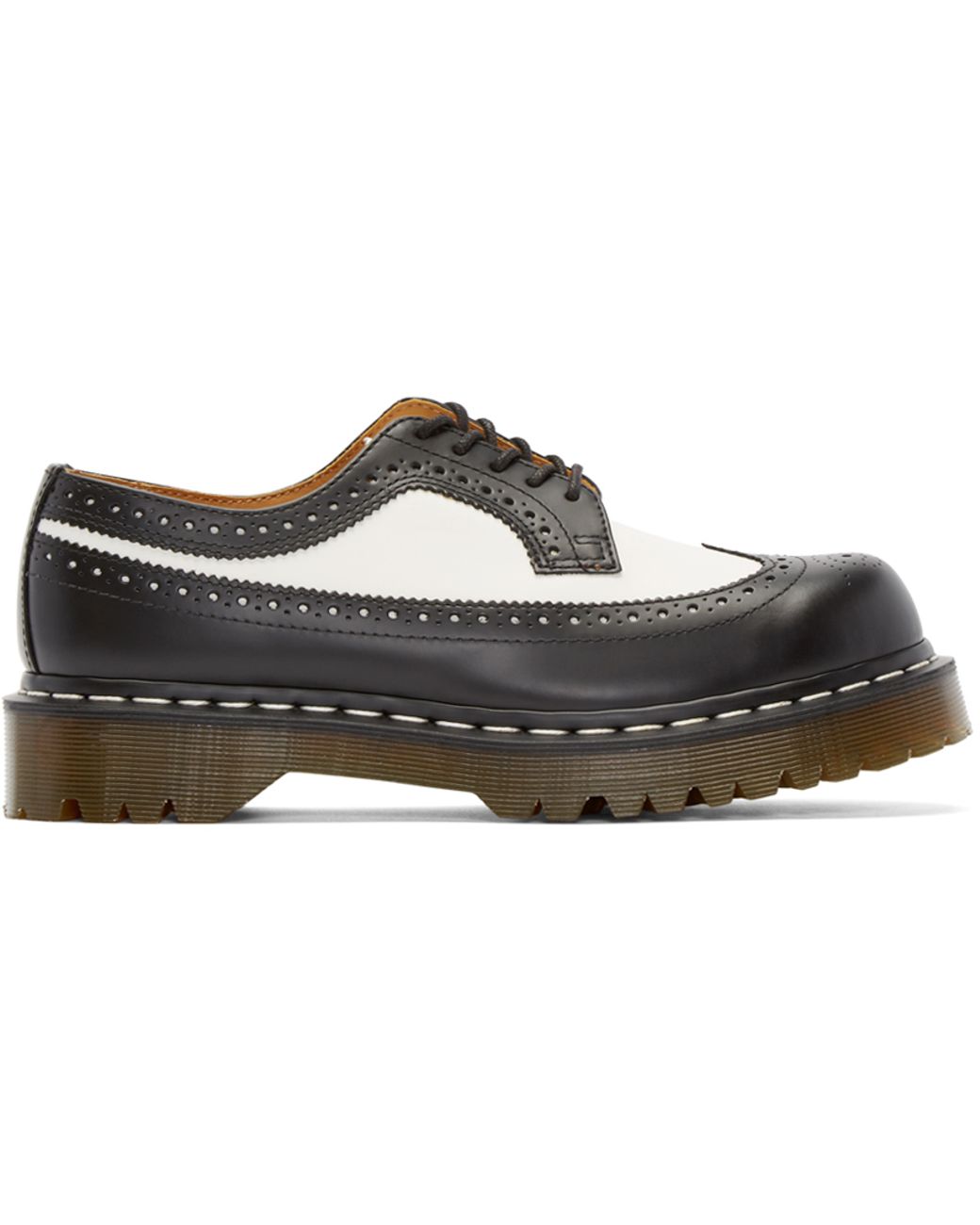 Dr. Martens Leather Black & White 3989 Brogues for Men | Lyst