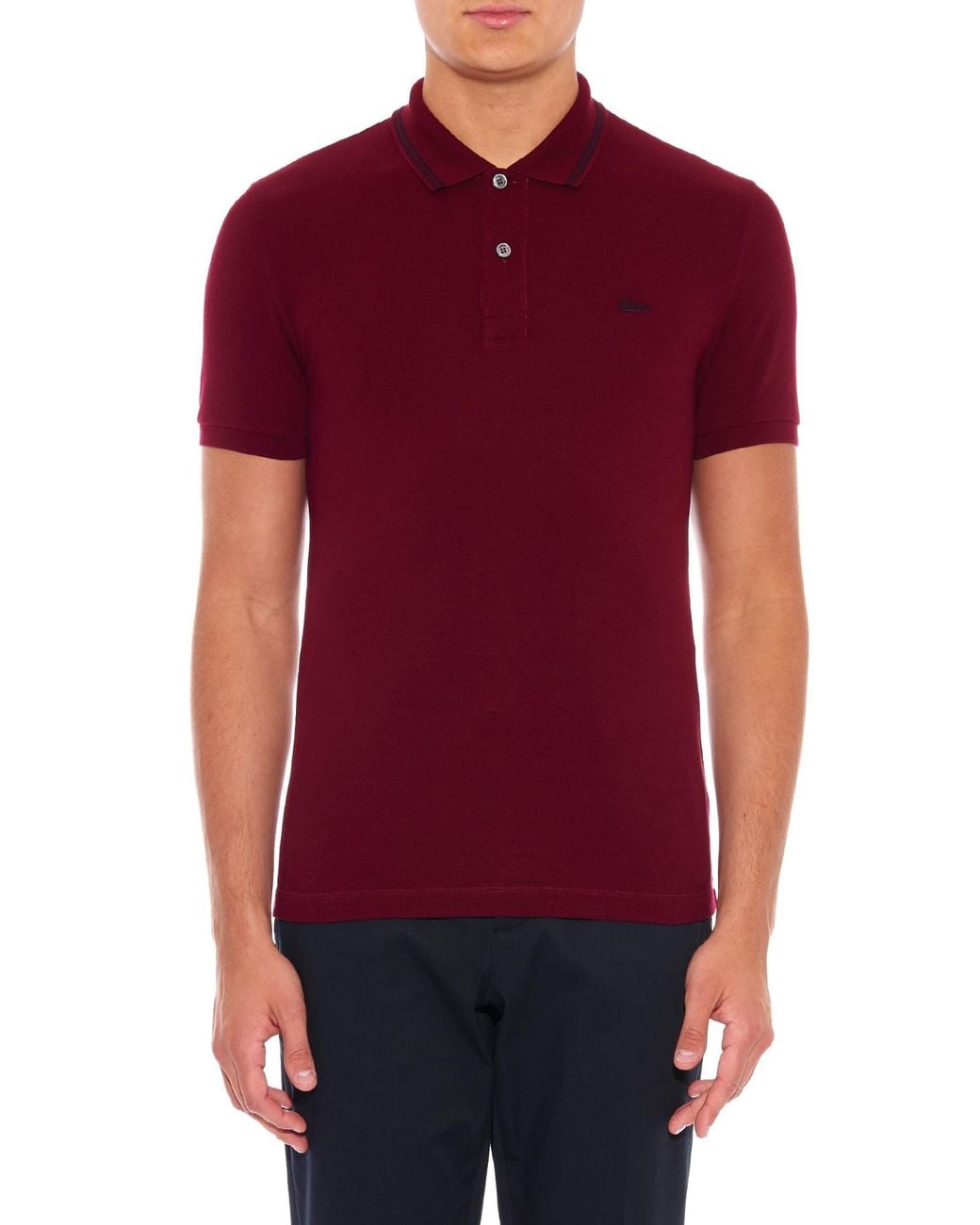 Gucci Striped-Collar Polo Shirt in 