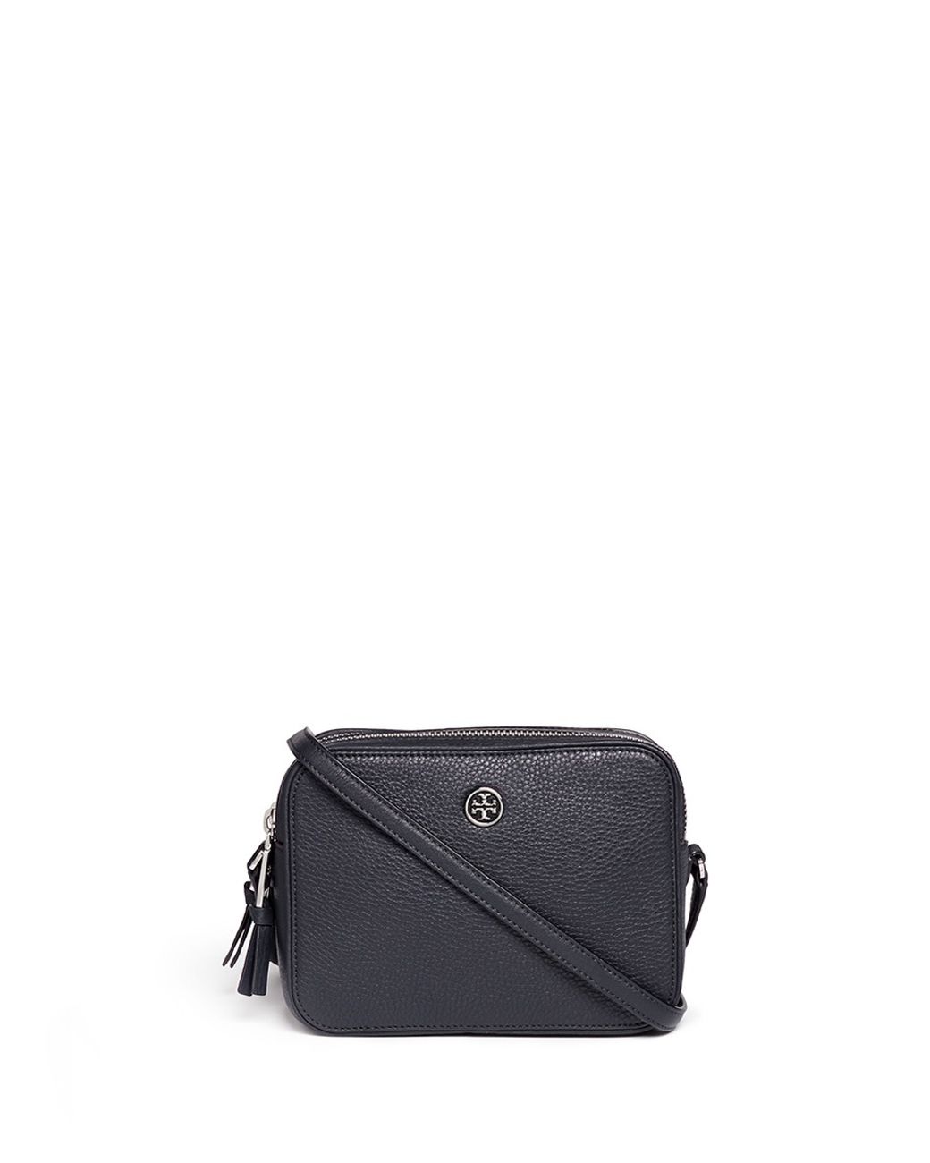 Tory Burch 'robinson' Double Zip Leather Crossbody Bag in Blue | Lyst