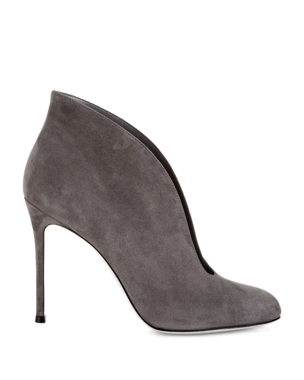 Gianvito Rossi Vamp Suede Ankle Boots in Gray Lyst